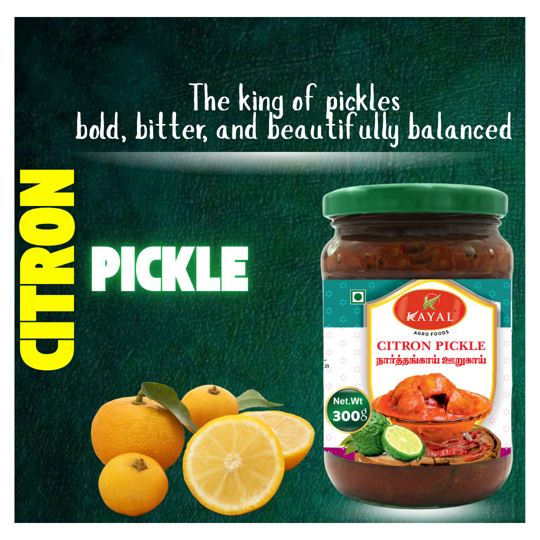 Jar of Kayal Citron Pickle (Narthangai)-Traditional South Indian Style
